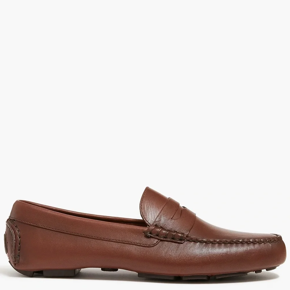 J. CREW Classic Leather Driving Shoes in Brown Size 10 1/2 M $178 New‎ AW685